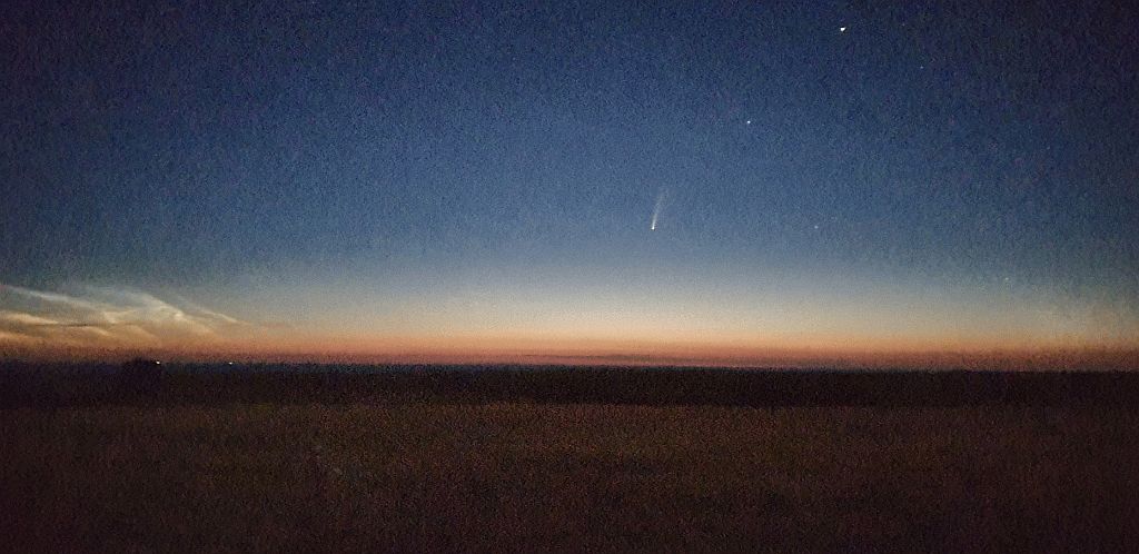 NEOWISE 2020 F3 11.07.2020 0508h MEZ, Samsung S9, handgehaltenes Bild im jpg-Format ohne Bildverarbeitung