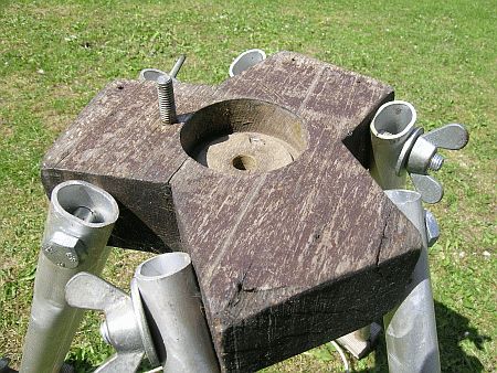 Befestigung der Stativbeine des Feldstecherstativs Befestigung der Stativbeine des Feldstecherstativs